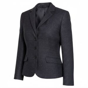 Sag Harbor Vintage Petite Black Metallic Tweed Blazer Classic Jacket Plus Size